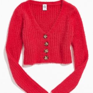 Urban Outfitters Rochelle Fuzzy Cropped Cardigan